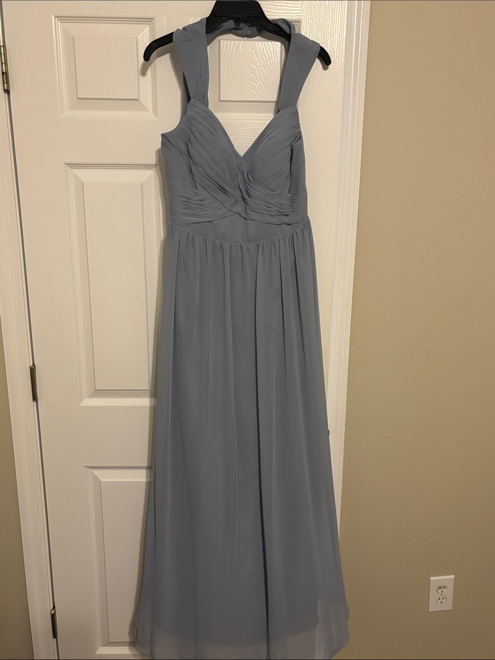 Azazie Light Blue Pleated Chiffon Maxi Dress